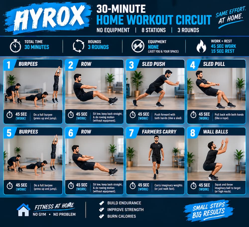 30-Minute Hyrox Home Workout Circuit